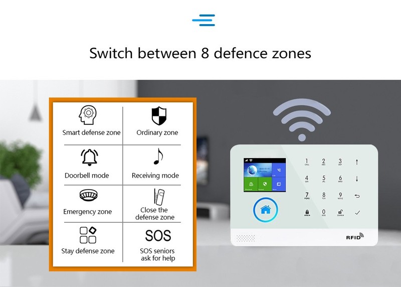 V03 WIFI+4G/3G/GSM Tuya APP Wireless DIY Home Security Alarm Burglar System+RFID gallery