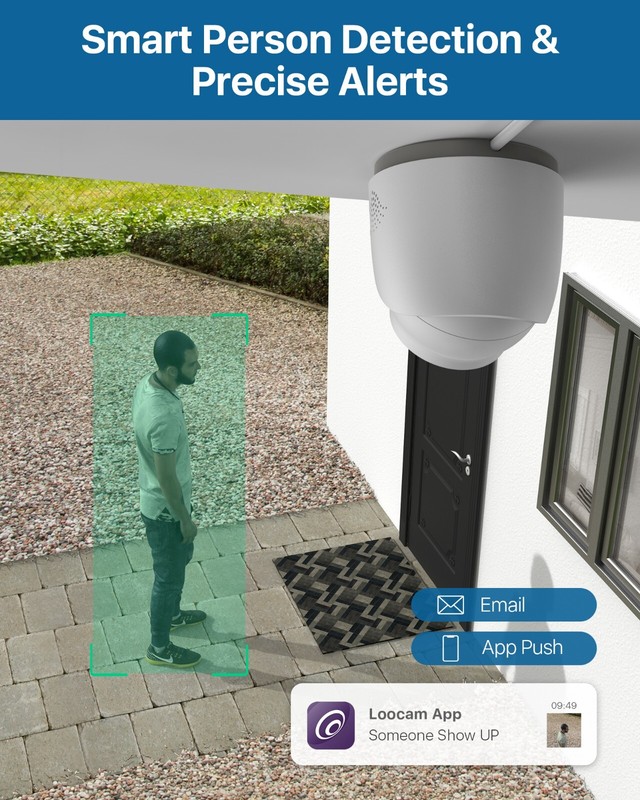 Loocam 2.5K PoE Security IP Camera System 2TB, Two-Way Audio, Person Detection gallery