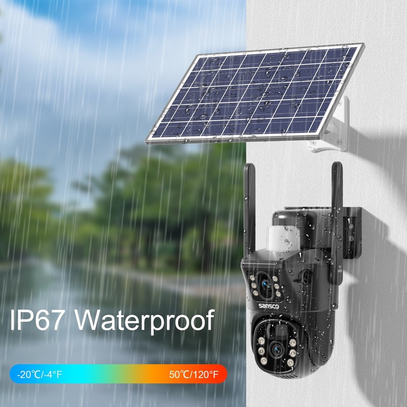 2PCS Solar Security Camera Wireless Outdoor 4MP PTZ WiFi Night Vision 5G Audio gallery