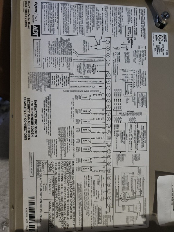 ADT Alarm Security Wireless Safewatch Pro 3000 System Manager 8 Zones Working gallery