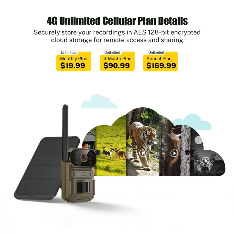 PyreQuad 4G LTE Cellular Outdoor Security Camera,1080p for Home Security... gallery