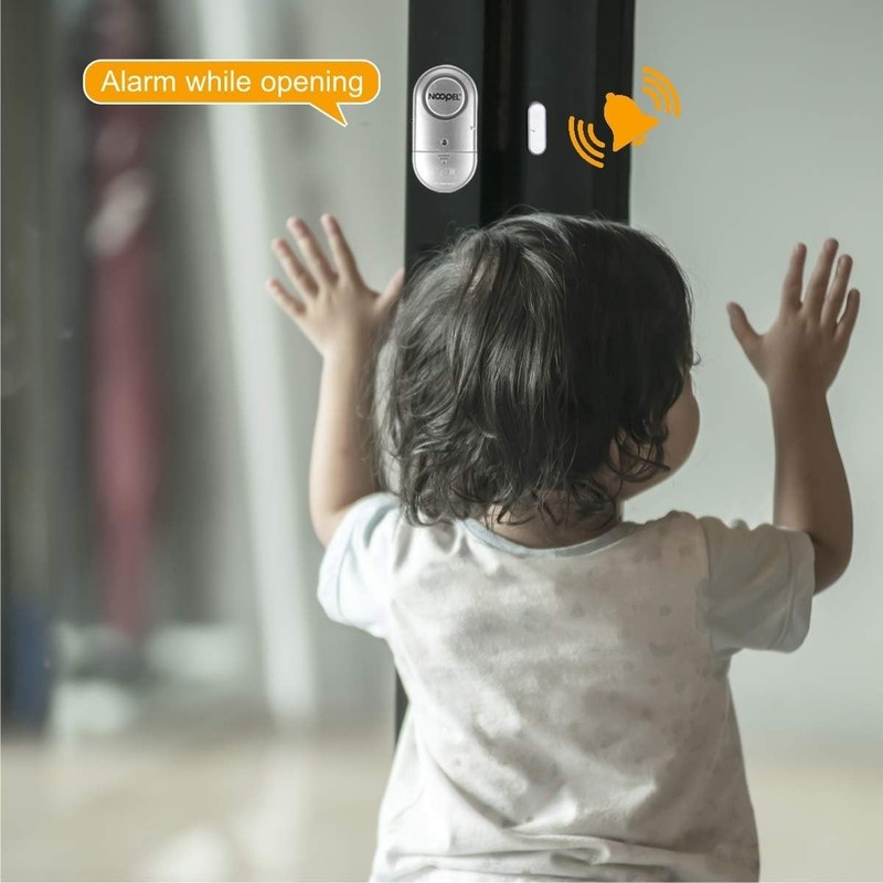 4 Pack Door Alarms - Battery Operated with Two Volume Levels for Home Security gallery