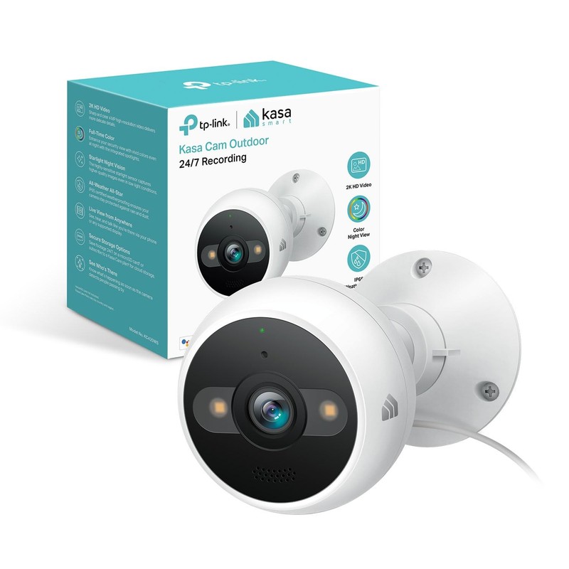 Kasa 2K+ Outdoor Wired Security Camera - 1 Count (Pack of 1), White