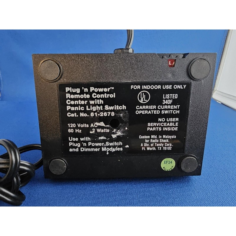 Radio Shack Plug`n Power Remote Control Center 61-2678 Panic Light Switch - used gallery