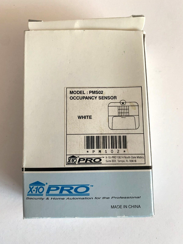 X-10 PRO WIRELESS MOTION DETECTOR MODEL PMS01, White, X10. New open Box.