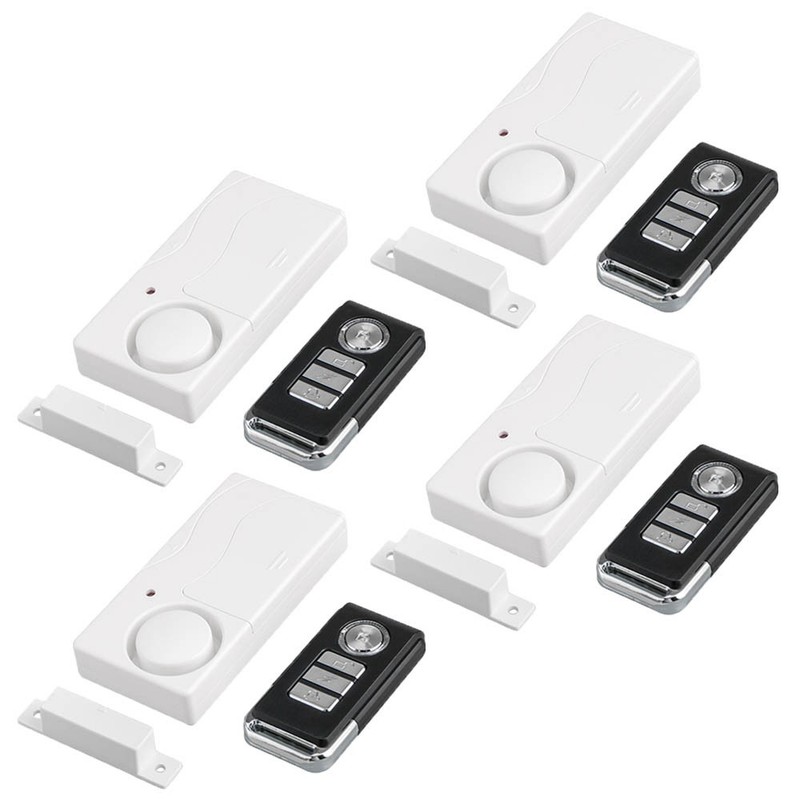 4 Packs Magnetic Sensor Door Window Safety Burglar Alarm Wireless Remote Control