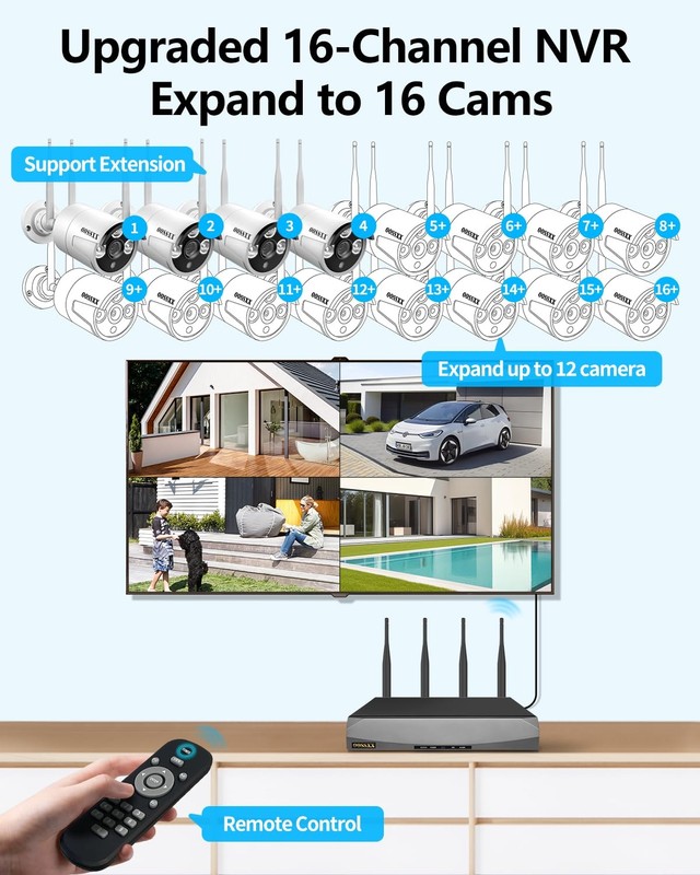 (2026 Update) Wireless WiFi Outdoor Security Camera System, IP67 Waterproof D... gallery