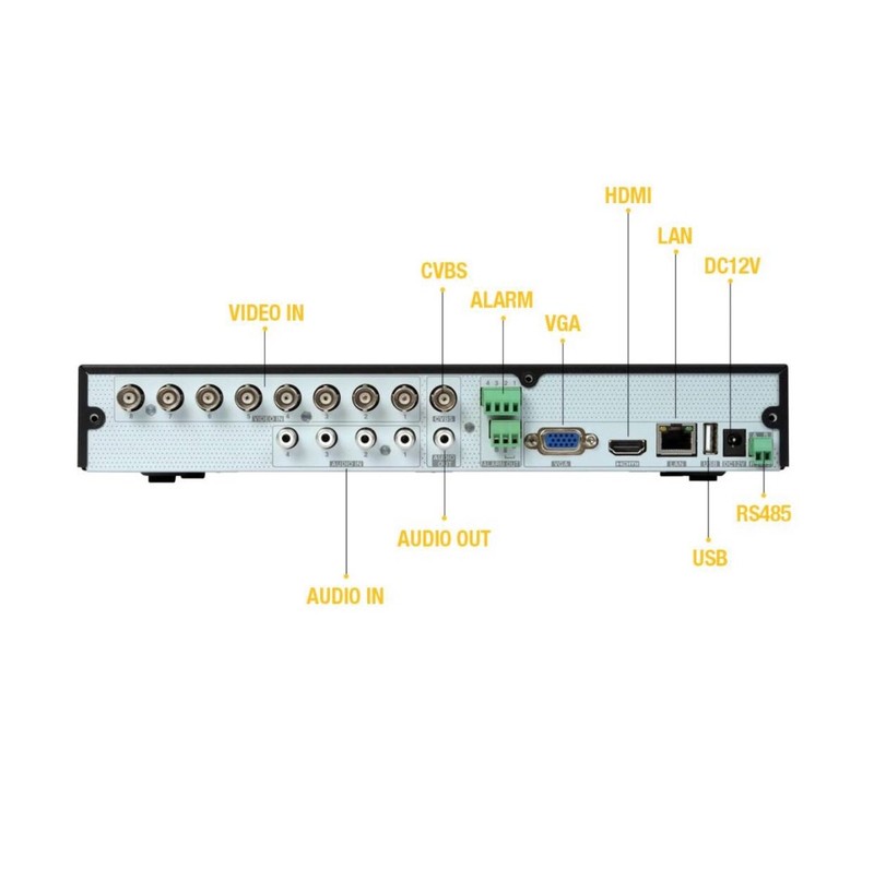 QTH85-OEM TVT 8CH +2IP DVR UHD-4K 4MP AHD-TVI-CVI (2TB) NO Q-SEE LOGO gallery