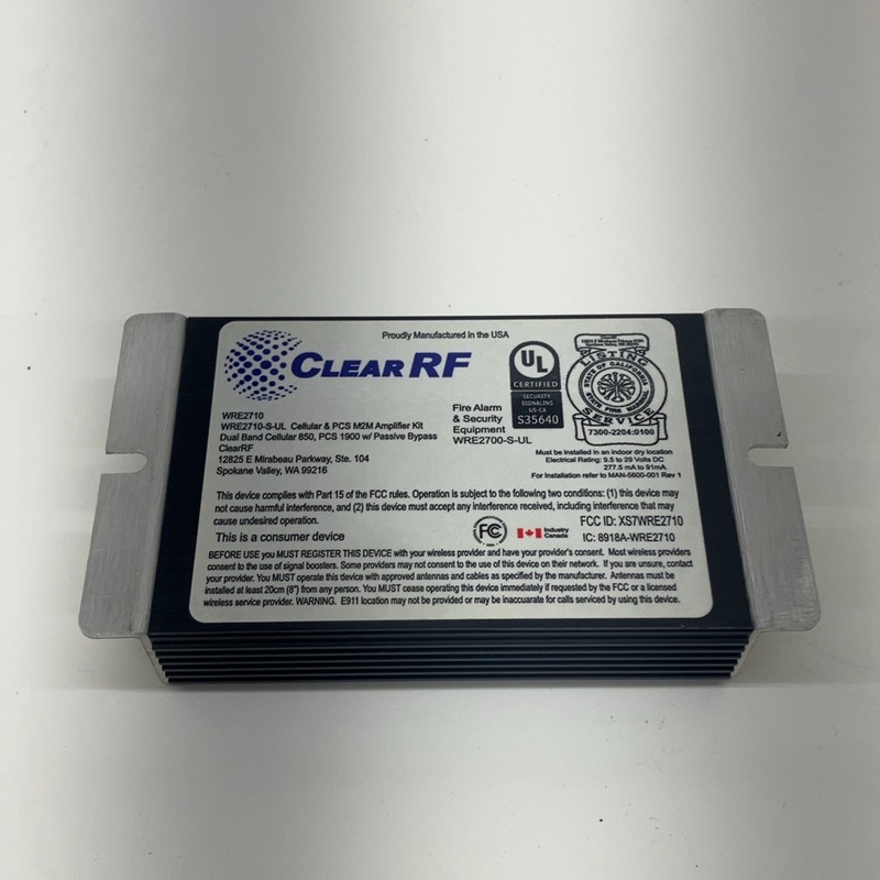 Clear RF WRE2710 M2M Cellular Amplifier Dual Band 850/1900MHz Passive Bypass gallery