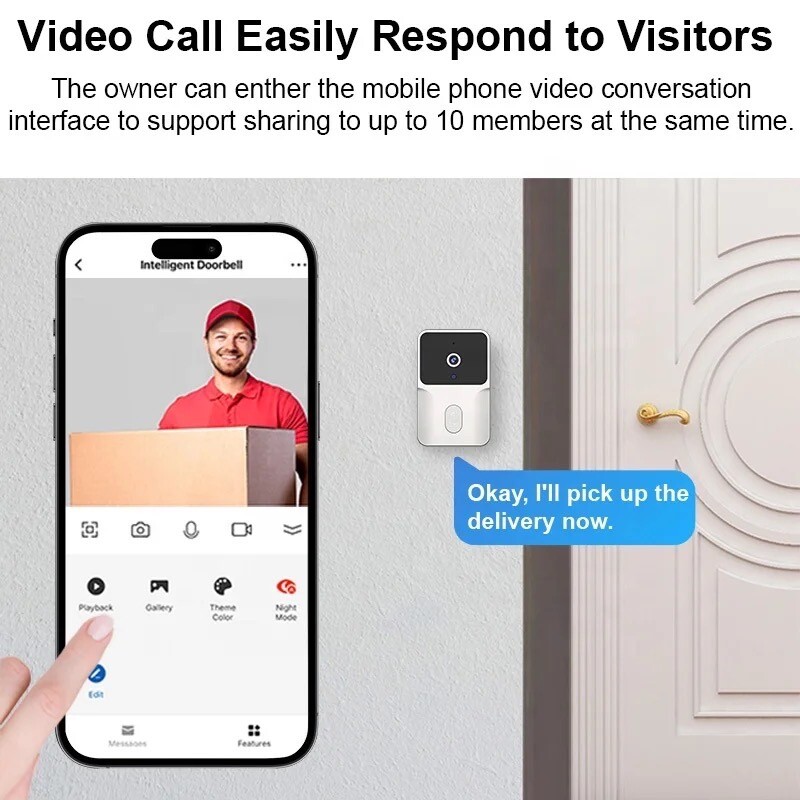 Smart Wireless WiFi Video Doorbell Phone Door-Ring Intercom Security Camera Bell gallery