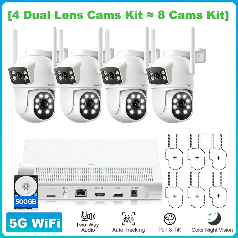 Wireless WIFI Outdoor 4MP IP Security Camera System 10CH HDD NVR CCTV Home Audio