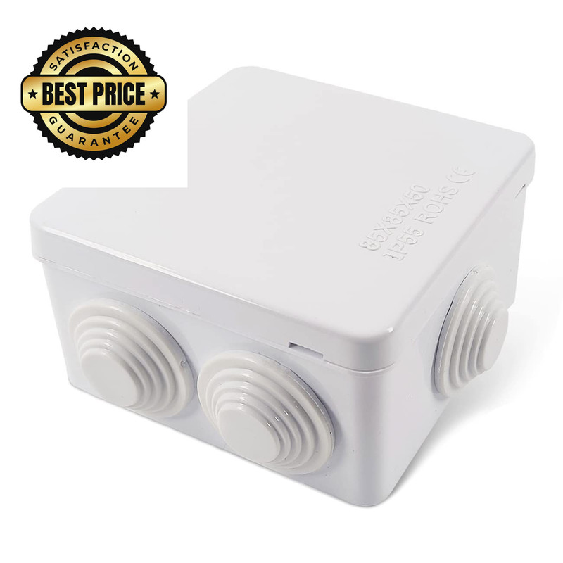 Sunnyglade ABS Plastic Electrical Junction Box IP55 3.4″x3.4″x2″, White