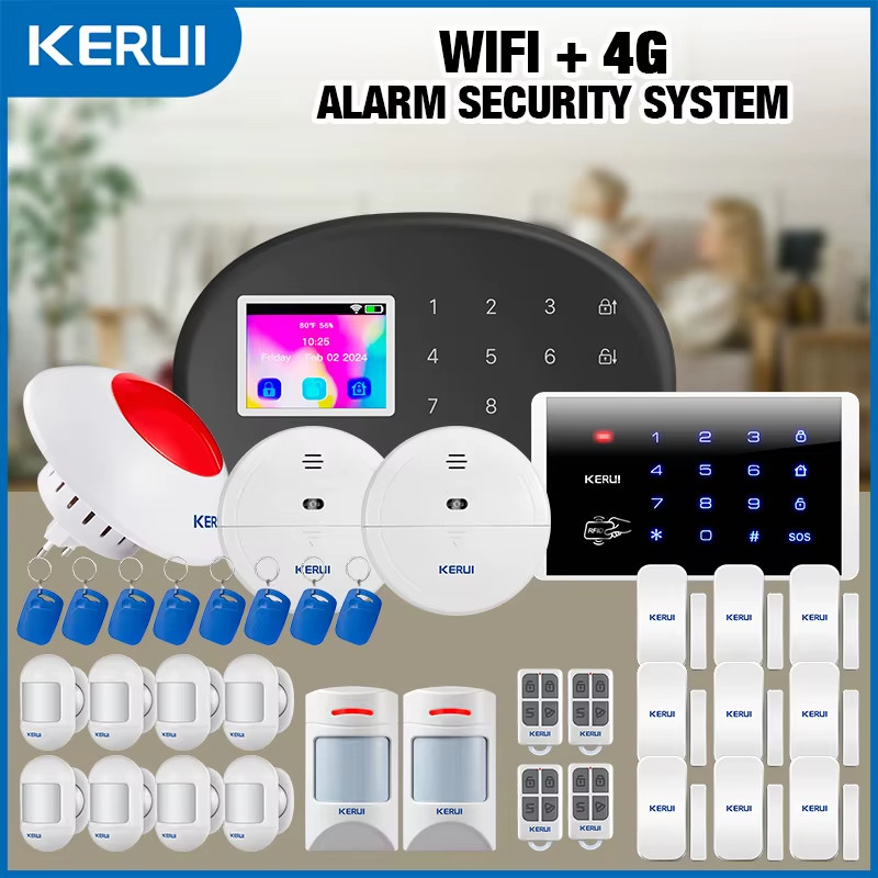 Smart Home WIFI + 4G 2G GSM Alarm System Working with Tuya Smart / Smart Life AP gallery