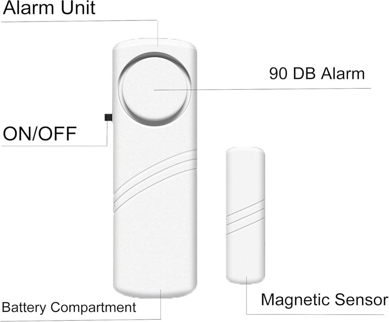 90 Db Home Security Alarm Set - Wireless Door and Window Sensors 2 Pack gallery