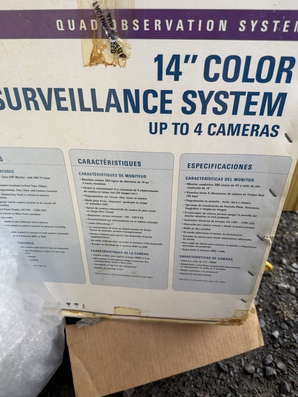 Sylvania 14” Color Surveillance System Up To 4 Cameras Quad Observation System gallery