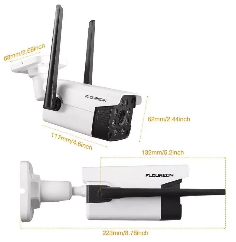 Floureon Security Camera Outdoor WIFI IP Camera 2MP 1080P Mobile App Remote View gallery