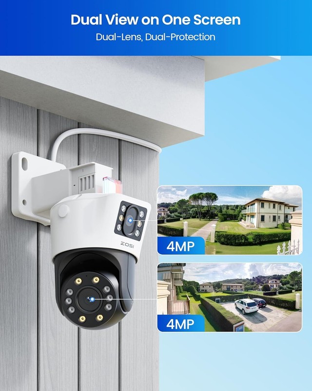 ZOSI 8CH 8MP NVR 4K Dual-Lens PoE Pan/Tilt (2x4MP) Security Camera System 2TB gallery