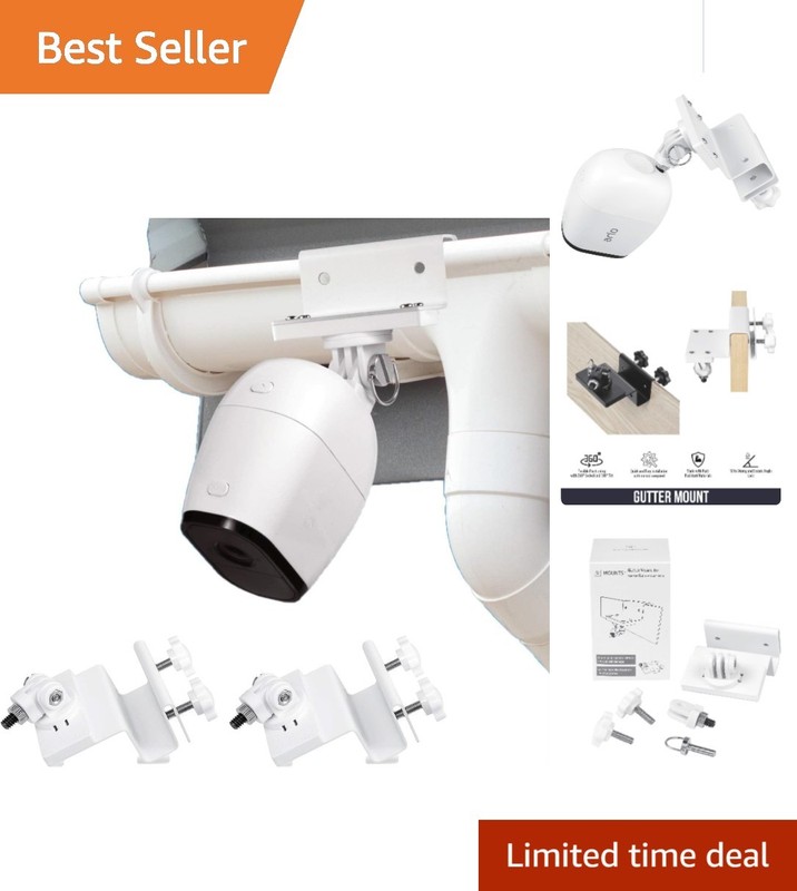 2-Pack Weather Resistant Gutter Mounts for Arlo Cameras – Adjustable & Reliable