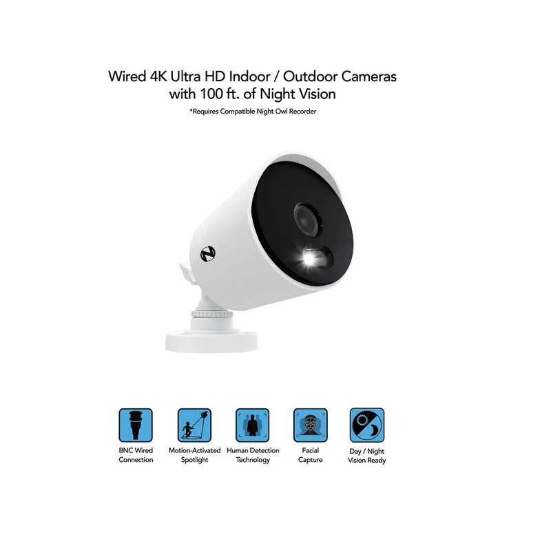 2 Packs - Night Owl 4k Ultra HD Security Cameras - White (CAM-2PK-DP8L) gallery