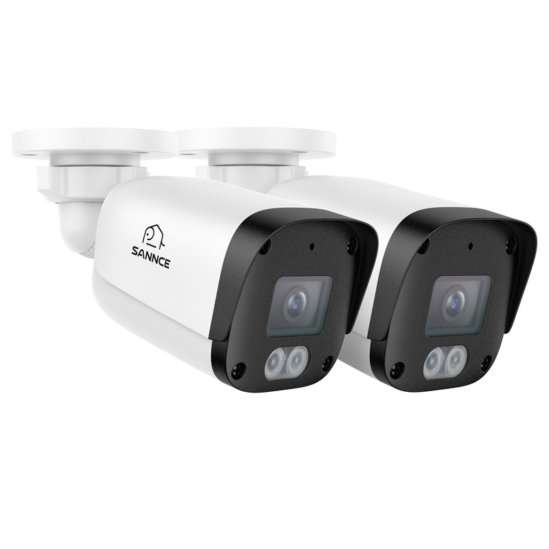SANNCE 2pcs 4K 8MP Audio PoE Security Camera IP Network Outdoor Night Vision AI