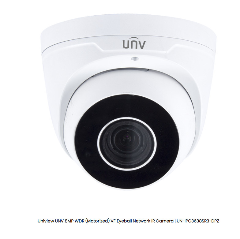 8MP WDR (Motorized) VF Eyeball Network IR Camera 3840 x 2160P Ultra265 IP67 IR