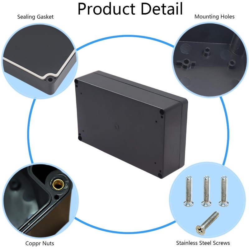 Otdorpatio Project Box IP65 Waterproof Junction 7.87"x4.72"x2.2", Black gallery
